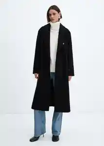 Abrigo Gauguin Negro Talla XL Mujer Mango
