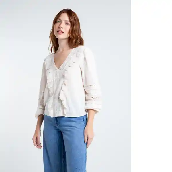  Camisa Avellana Mujer Crudo Marfil Claro Talla S Naf-Naf 