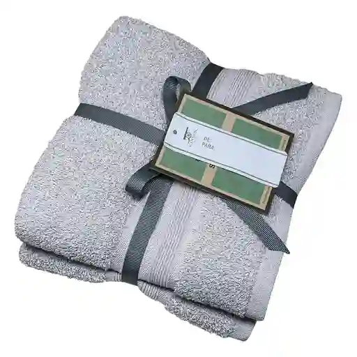 Set Toalla Mano Mano Gris en 500 g 50 x 80 cm