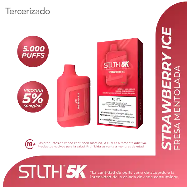 STLTH 5K Vape - Strawberry Ice -5000 puff (5%)