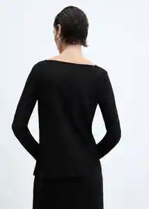 Camiseta Saco Negro Talla 24 Mujer Mango