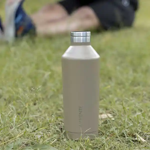 Botella Doble Pared en Acero Taupe Ambiente Gourmet