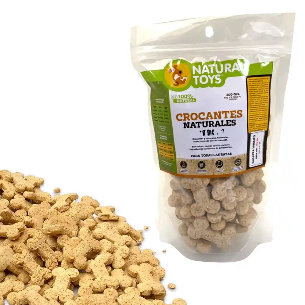 Natural Toys Galleta Natural Huesitos de Fibra y Salvado 200 g