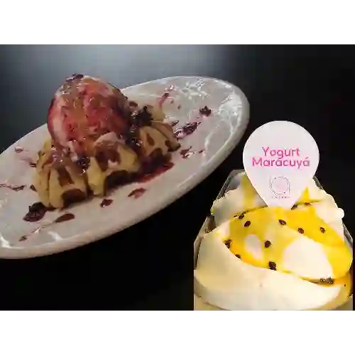 Waffe con Gelato de Yogurt con Maracuya