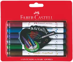 Plumones Faber Metalizados 6 Colores