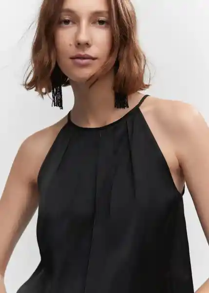 Top Hax Negro Talla M Mujer Mango