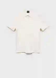 Camisa Polo Ezequi Offwhite Talla S Hombre Mango