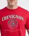 Graphic Text T-shirt M/c Rojo Chili Oscuro Talla Xs Hombre Chevignon