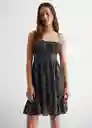 Vestido Pescador Negro Talla 21 Mango Teen Girl Mango