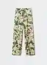 Pantalón Cammo Verde Talla L Mujer Mango