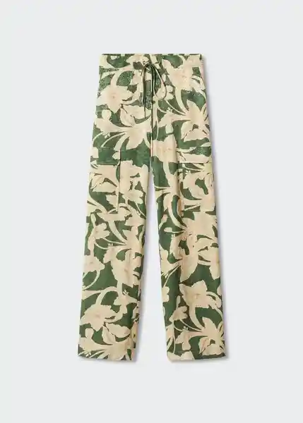 Pantalón Cammo Verde Talla L Mujer Mango