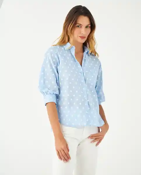 Camisa Azul Apacible Medio Talla L 611F044 Esprit