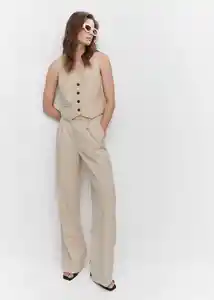 Pantalón Bo Beige Talla 36 Mujer Mango