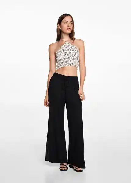 Pantalón Open Negro Talla 19 Mango