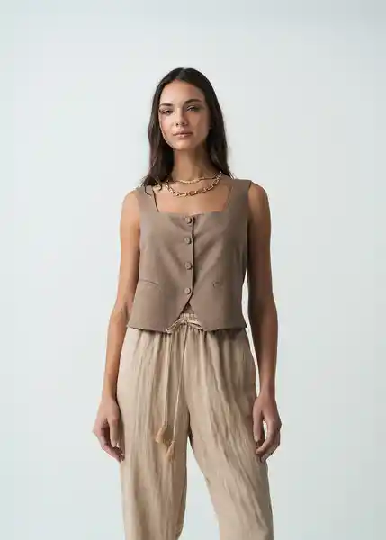 Camisa Milly Mujer Café Sepia Medio Talla L 412G397 Naf Naf