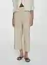 Pantalón Linovis Beige Talla XL Mujer Mango