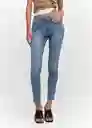 Pantalón Jean Push up Tejano Medio Talla 52 Mujer Mango