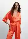 Enterizo Mono Prado-H Naranja Talla L Mujer Mango