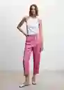 Pantalón Linew Rosa Pastel Talla 26 Mujer Mango