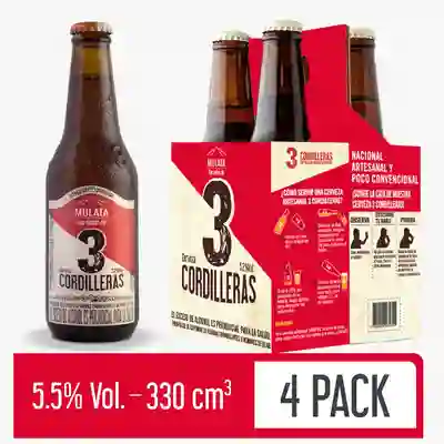 3 Cordilleras Cerveza Mulata Tipo Amber Ale 