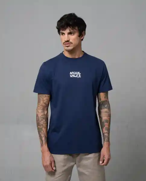 Camiseta Hombre Azul Zarco Oscuro Talla XL 58202 Rifle