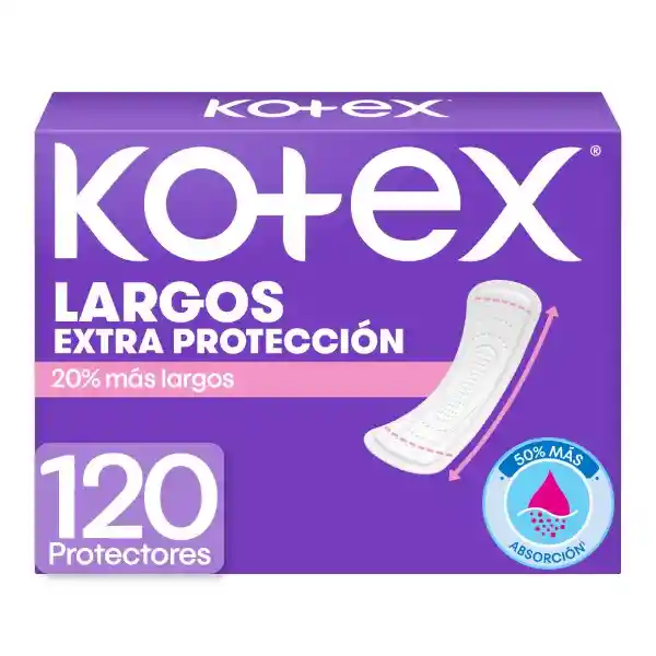 Protectores Diarios Kotex Largos 120 Und
