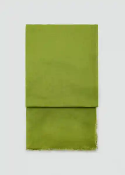 Fular Linen Verde Talla 99 Mujer Mango