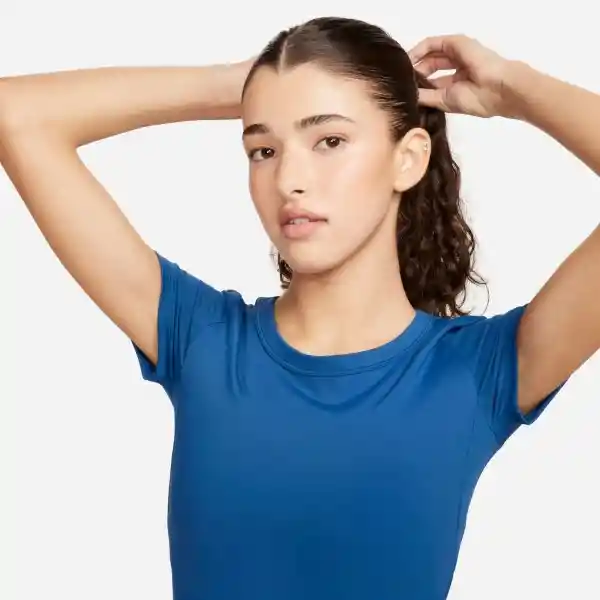 Nike Camiseta One Fitted Top Azul Para Mujer Talla L