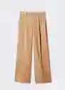 Pantalón Ines Camel Talla 44 Mujer Mango