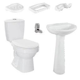 Corona Combo Sanitario Con Pedestal Laguna Blanco 4.8 L