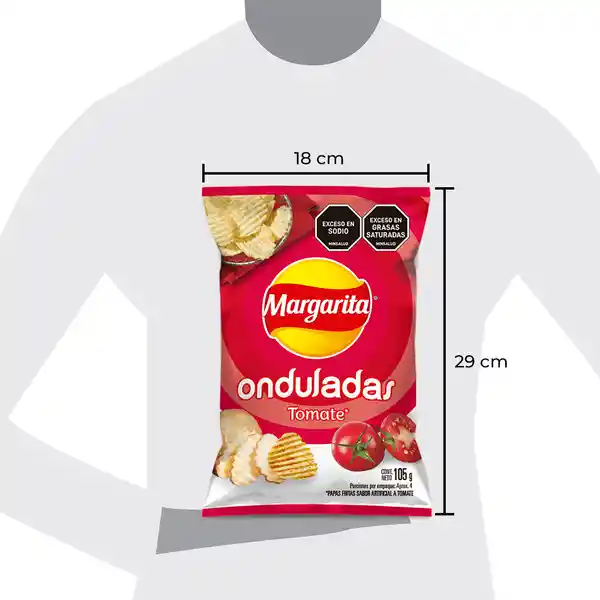 Margarita Snack Papas Onduladas Tomate 105 g