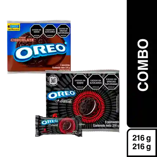 Combo Oreo Galleta + Oreo Galleta Doble Chocolate Coca Cola