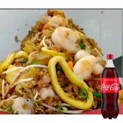 Arroz Chino c/ Mariscos Media Caja +Cocacola Org 1.5l