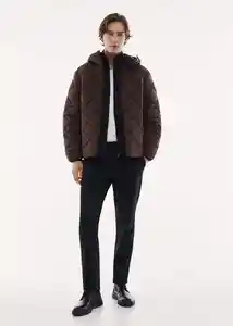 Abrigo Anorak Hyper Burdeos Talla S Hombre Mango