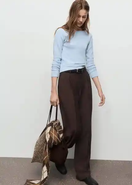 Saco Jersey Seeds Celeste Talla M Mujer Mango