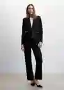 Blazer Americana Greta Negro Talla M Mujer Mango
