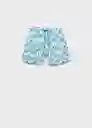 Short Bañador Palmkb Celeste Talla 09 Niños Mango
