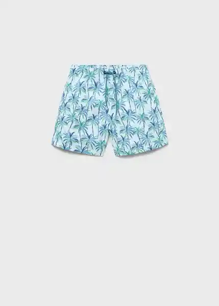Short Bañador Palmkb Celeste Talla 09 Niños Mango