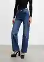 Jeans Diamond Tejano Oscuro Talla 40 Mujer Mango