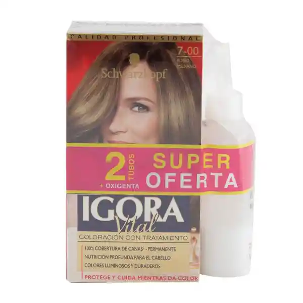 Igora Tinte Vital Tono 7-00 X6 Elementos Gratis Oxigenta