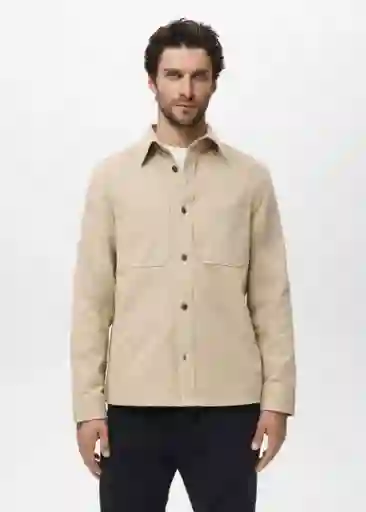 Sobrecamisa Jazz Beige Talla M Hombre Mango