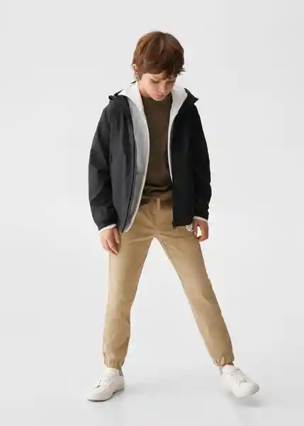 Abrigo Parka Kevin Negro Talla 08 Niños Mango