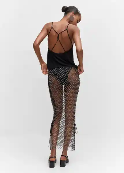 Top Appen Negro Talla L Mujer Mango