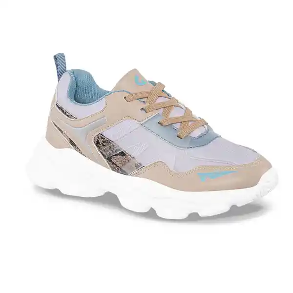 Los Gomosos Tenis Gorod Mujer y Niña Azul Beige Talla 33