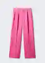 Pantalón Stripe Fucsia Talla S Mujer Mango