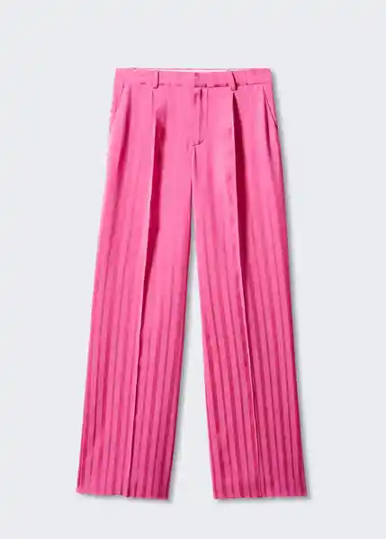 Pantalón Stripe Fucsia Talla S Mujer Mango