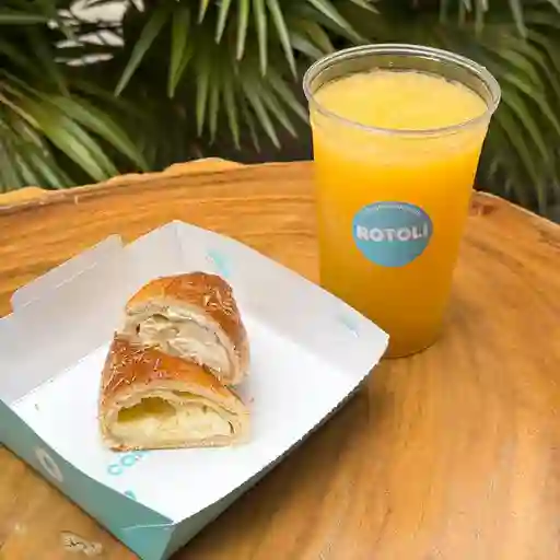 Cachito jamon y tocineta + granizado