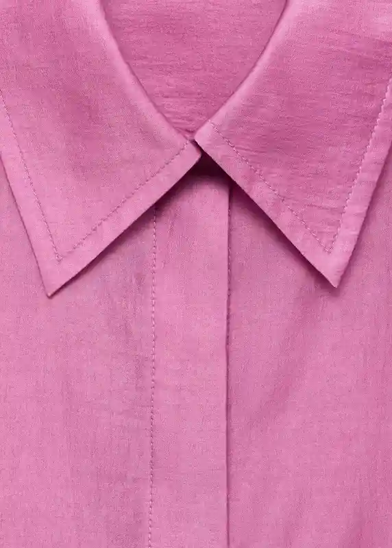 Camisa Contra Rosa Talla S Mujer Mango