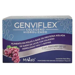 Genviflex Colágeno Hidrolizado Con Resveratrol y Citrato Calcio