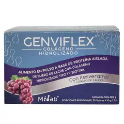 Genviflex Colágeno Hidrolizado Con Resveratrol y Citrato Calcio